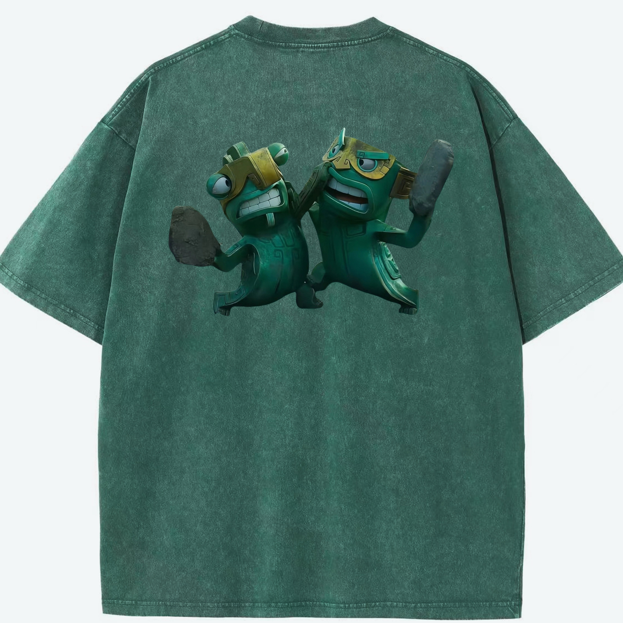 （画像用） Ne Zha 2 ナタ 魔童の大暴れ 綿100% ヴィンテージ風 半袖Tシャツ（背面プリント）